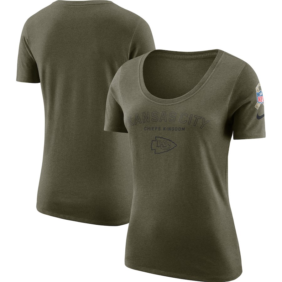 Kansas City Chiefs Nike Women's Salute To Service Legend Scoop Neck T-Shirt Olive Kansas City Chiefs Nike Women's Salute To Service Legend Scoop Neck T-Shirt Olive