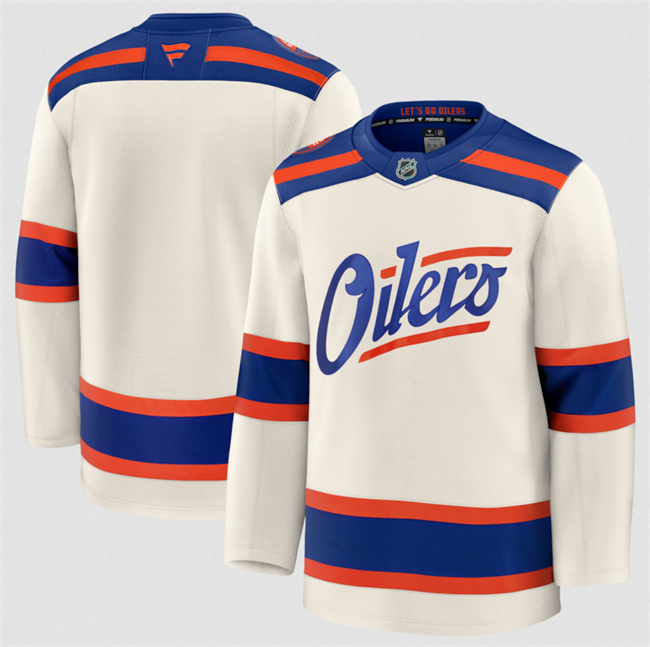 Men's Edmonton Oilers Blank Light Beige Alternate Stitched Hockey Jersey Men's Edmonton Oilers Blank Light Beige Alternate Stitched Hockey Jersey