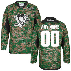 Men's Pittsburgh Penguins Reebok Digital Camo Veteran's Day Custom Practice Jersey