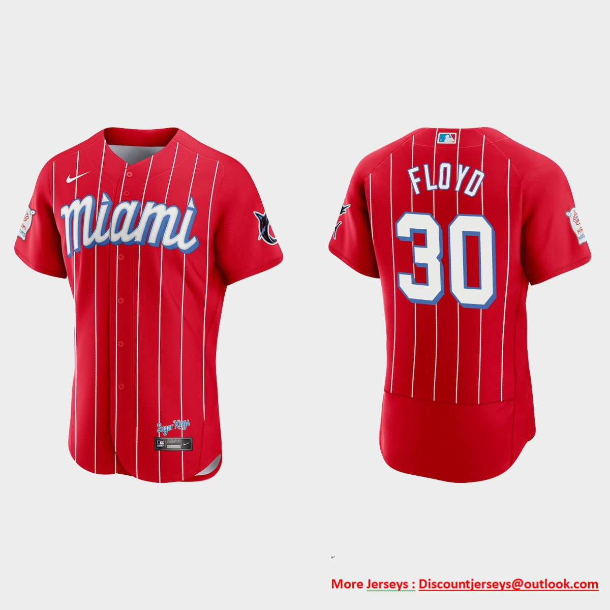 Miami Marlins #30 Cliff Floyd Men's Nike 2021 City Connect Authentic MLB Jersey Red