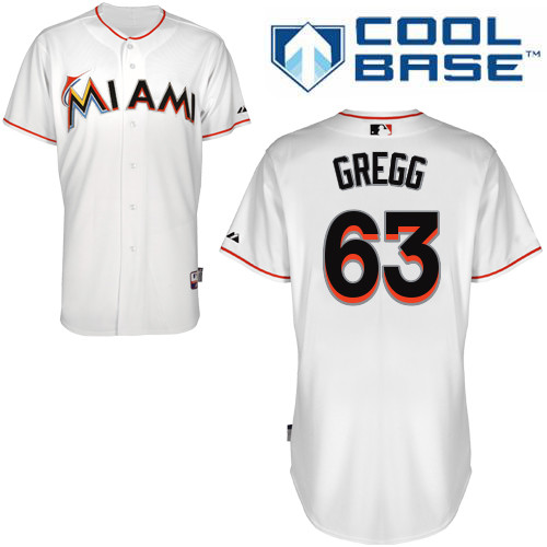 Miami Marlins #63Kevin Gredd Authentic Personalized Home White Jersey