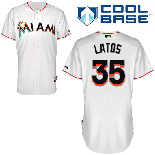 Miami Marlins #35 Mat Latos Authentic Personalized Home White Jersey