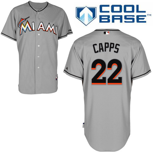 Miami Marlins #22Carter Capps Authentic Personalized Road Gray Jersey