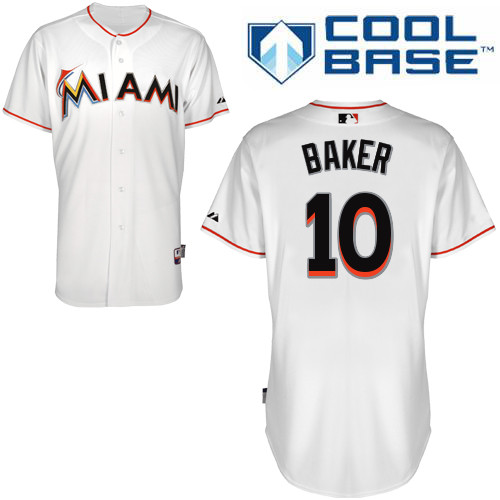 Miami Marlins #10Jeff Baker Authentic Personalized Home White Jersey