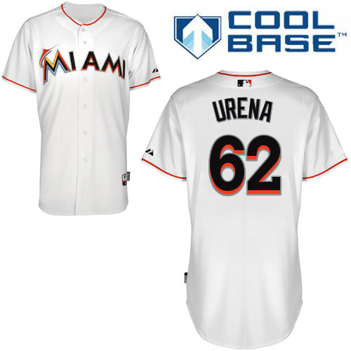 Miami Marlins #62Jose Urena Authentic Personalized Home White Jersey