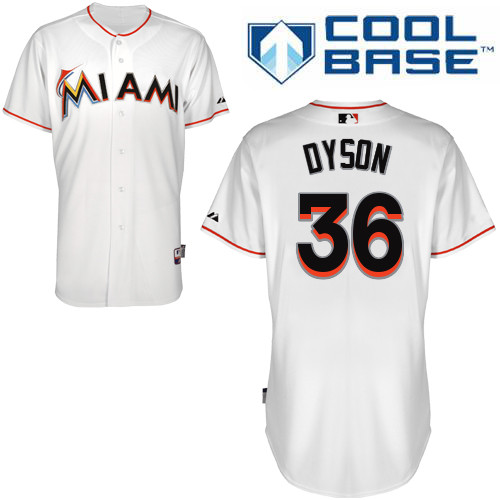 Miami Marlins #36Sam Dyson Authentic Personalized Home White Jersey