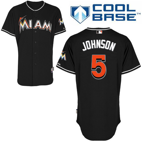 Miami Marlins #5 Reed Johnson Authentic Alternate Black Jersey