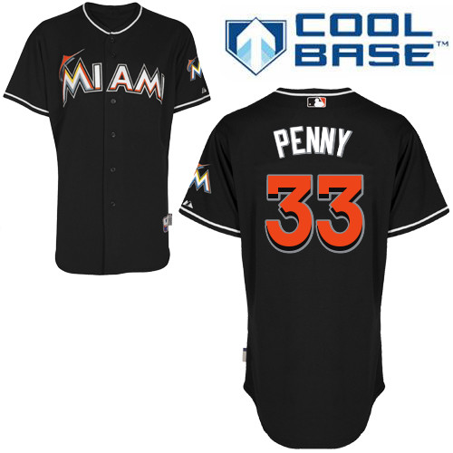Miami Marlins #33Brad penny Authentic Alternate Black Jersey