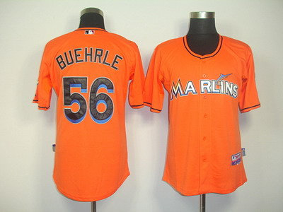 MLB Florida Marlins #56 buehrle orange