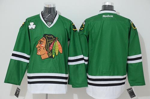 Youth Blackhawks Stitched Blank Green NHL Jersey