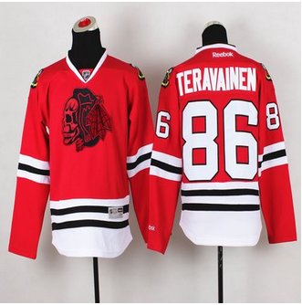 Youth Chicago Blackhawks #86 Teuvo Teravainen Red(Red Skull) Stitched NHL Jersey