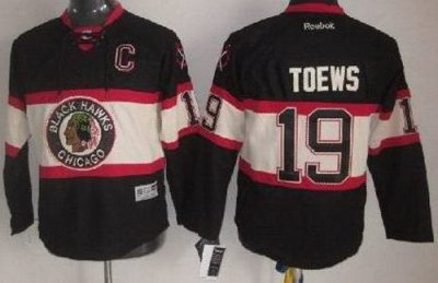 Youth Kids Chicago Blackhawks 19 Jonathan Toews Black NHL Jerseys