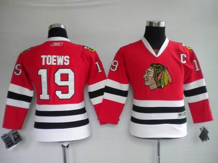 Youth Jerseys Chicago Blackhawks 19 Janathan Toews red KIDS
