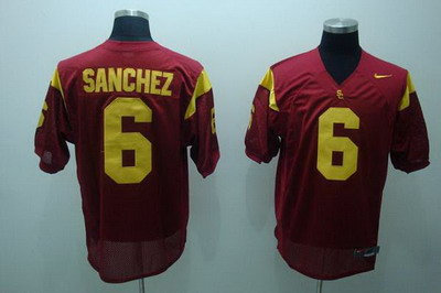 Trojans #6 Mark Sanchez Red Embroidered NCAA Jersey Trojans #6 Mark Sanchez Red Embroidered NCAA Jersey