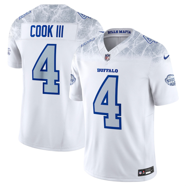 Youth Buffalo Bills #4 James Cook III White 2025 F.U.S.E. “Rivalries” Vapor Untouchable Stitched Football Jersey Youth Buffalo Bills #4 James Cook III White 2025 F.U.S.E. “Rivalries” Vapor Untouchable Stitched Football Jersey