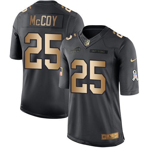 Nike Bills #25 LeSean McCoy Black Youth Stitched NFL Limited Gold Salute to Service Jersey Nike Bills #25 LeSean McCoy Black Youth Stitched NFL Limited Gold Salute to Service Jersey