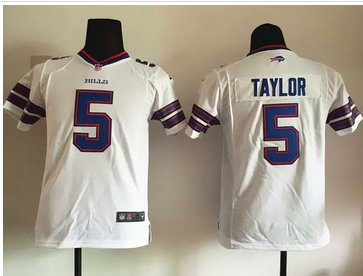 Youth Nike Bills #5 Tyrod Taylor White Stitched NFL New Elite Jersey Youth Nike Bills #5 Tyrod Taylor White Stitched NFL New Elite Jersey