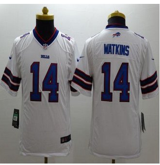 Youth New Bills #14 Sammy Watkins White Stitched NFL Limited Jersey