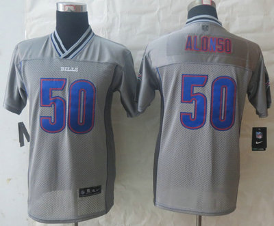 Youth NEW Buffalo Bills #50 Alonso Grey Vapor Elite Jerseys Youth NEW Buffalo Bills #50 Alonso Grey Vapor Elite Jerseys