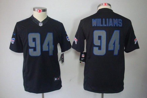 Youth NEW Buffalo Bills 94 Williams Black Jerseys(Impact Limited) Youth NEW Buffalo Bills 94 Williams Black Jerseys(Impact Limited)