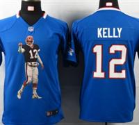 Nike Youth Buffalo Bills #12 Kelly Blue Portrait Fashion Game Jerseys