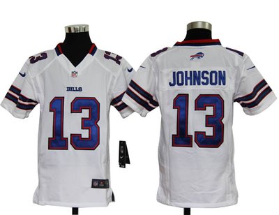 Youth Nike NFL Buffalo Bills 13 Steve Johnson White Jerseys