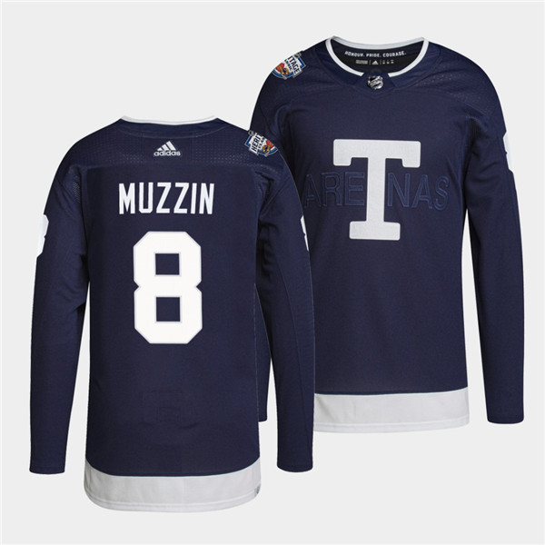 Men's Toronto Maple Leafs #8 Jake Muzzin 2022 Heritage Classic Navy Stitched Jersey Men's Toronto Maple Leafs #8 Jake Muzzin 2022 Heritage Classic Navy Stitched Jersey