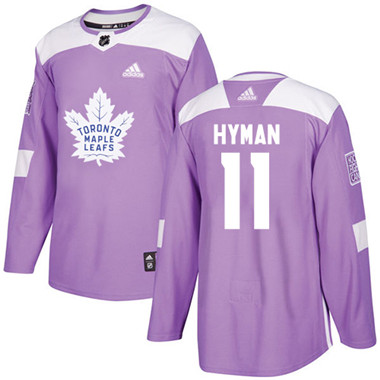 Adidas Maple Leafs #11 Zach Hyman Purple Authentic Fights Cancer Stitched NHL Jersey
