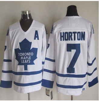 Toronto Maple Leafs #7 Tim Horton White CCM Throwback Stitched NHL Jersey
