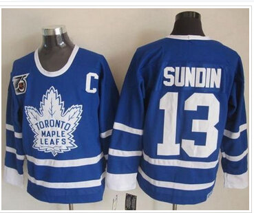 Toronto Maple Leafs #13 Mats Sundin Blue 75th CCM Throwback Stitched NHL Jersey