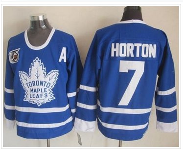 Toronto Maple Leafs #7 Tim Horton Blue 75th CCM Throwback Stitched NHL Jersey