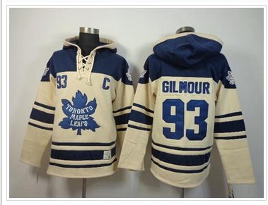 Toronto Maple Leafs #93 Doug Gilmour Cream Sawyer Hooded Sweatshirt Stitched NHL Jersey