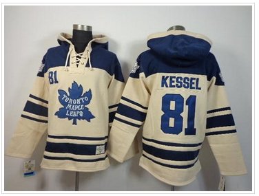 Toronto Maple Leafs #81 Phil Kessel Cream Sawyer Hooded Sweatshirt Stitched NHL Jersey