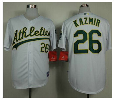 Oakland Athletics #26 Scott Kazmir White Cool Base Stitched Baseball Jersey
