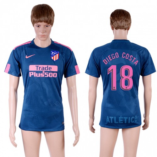 Atletico Madrid #18 Diego Costa Sec Away Soccer Club Jersey