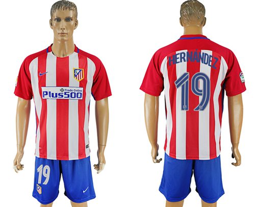 Atletico Madrid #19 Hernandez Home Soccer Club Jersey