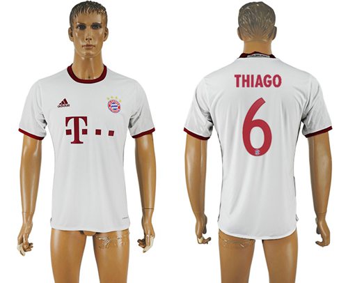 Bayern Munchen #6 Thiago White Soccer Club Jersey