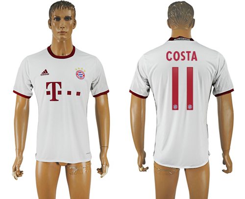 Bayern Munchen #11 Costa White Soccer Club Jersey