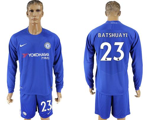 Chelsea #23 Batshuayi Home Long Sleeves Soccer Club Jersey
