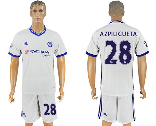 Chelsea #28 Azpilicueta White Soccer Club Jersey