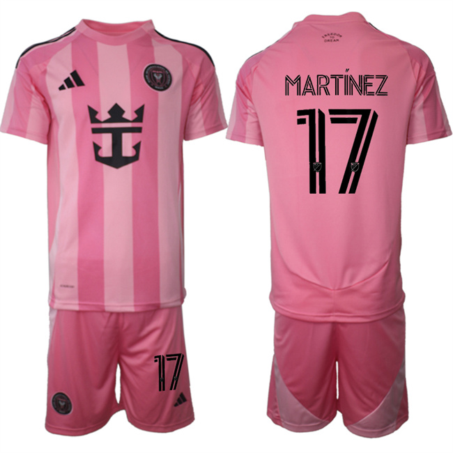Men's Inter Miami CF #17 Josef Martínez 25 26 Pink Home Soccer Jersey Suit