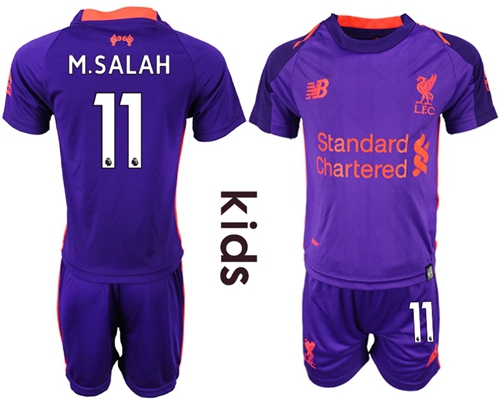 Liverpool #11 M.Salah Away Kid Soccer Club Jersey