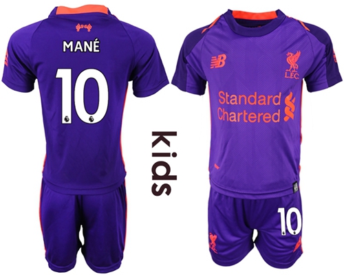 Liverpool #10 Mane Away Kid Soccer Club Jersey