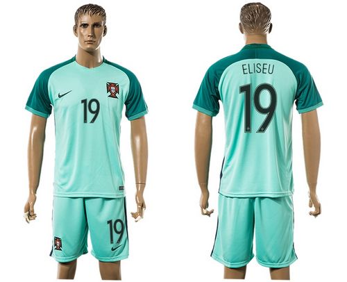 Portugal #19 Eliseu Away Soccer Country Jersey