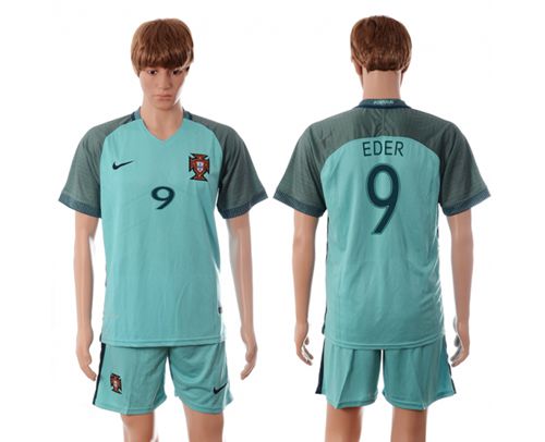 Portugal #9 Eser Away Soccer Country Jersey
