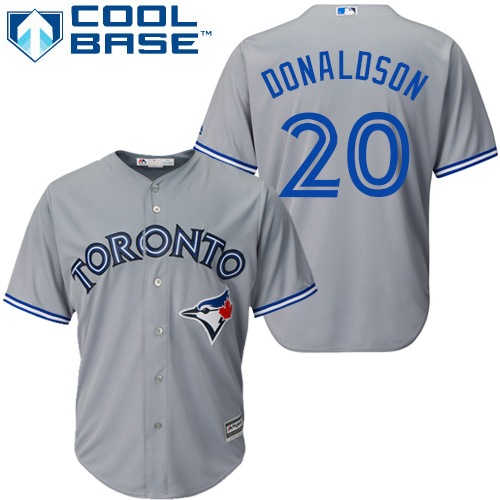 Blue Jays #20 Josh Donaldson Grey Road Women's Stitched MLB Jersey