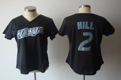 women Toronto Blue Jays 2 hill black jersey