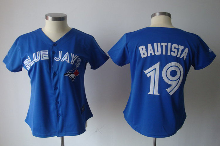 women Toronto Blue Jays 19 Jose Bautista Blue jerseys
