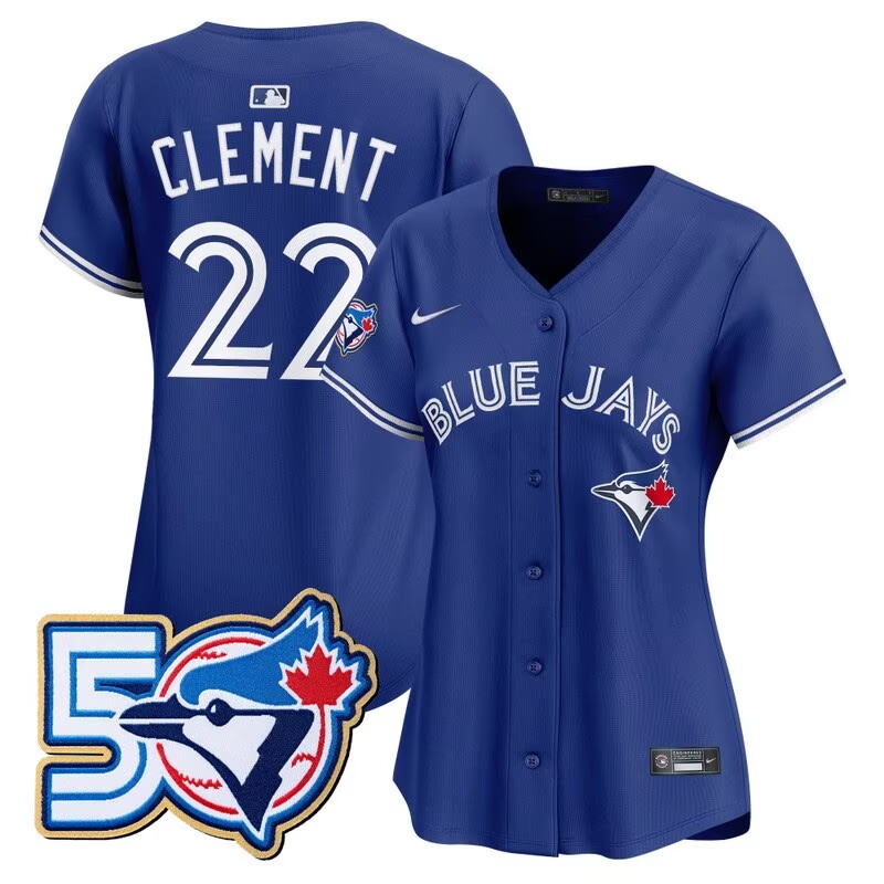 Women'sToronto Blue Jays #27 Vladimir Guerrero Jr. Nike Royal 50th Anniversary Alternate Limited Jersey