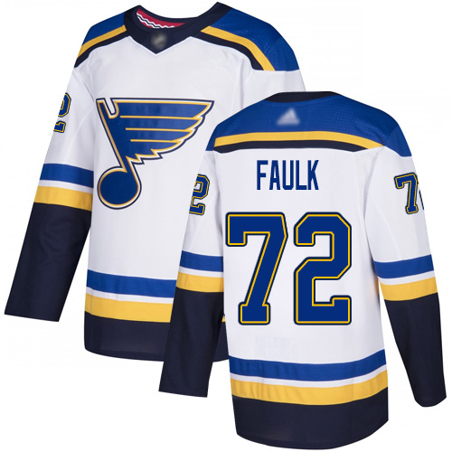 Blues #72 Justin Faulk White Road Authentic Stitched Hockey Jersey Blues #72 Justin Faulk White Road Authentic Stitched Hockey Jersey